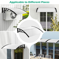 Auvent fixe imperméable pare-soleil léger et robuste en polycarbonate, fixation murale, sur mesure professionnel pour villa, magasin, rue