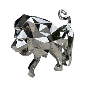 Customizable Durable Stainless Steel Tiger Leopard Sculptures <b>Irregular</b> Shape Garden Animal Statues <b>Mirror</b> Indoor Use Guangdong - Product Image 1