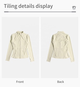 Chaqueta Deportiva Personalizada para Mujer, de Invierno, Manga Larga, Cuello Alto con Cierre, para Gimnasio, Yoga, Running, Fitness, Resistente al Viento, Transpirable y Ajustada - Product Image 2