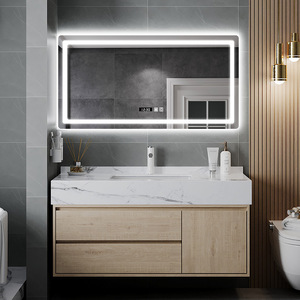 Slate bathroom cabinet combination smart wash basin wash basin bathroom wash <b>table</b> <b>mirror</b> cabinet - Product Image 4