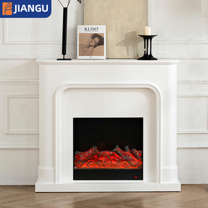 Mobile TV Moderno Europeo/Americano con Caminetto Elettrico Integrato in MDF, Mobile Decorativo con <span class=keywords><strong>Simulazione</strong></span> Legno - Product Image 1