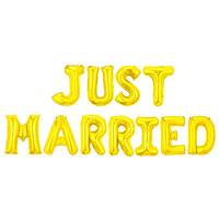 Ensemble de ballons en feuille d'aluminium en forme de lettres « Just Married » de 16 pouces, or, argent, or rose, pour la décoration de mariage, de fête de fiançailles