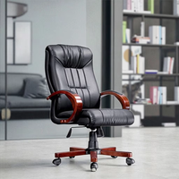 Chaise de bureau de direction de luxe en cuir ergonomique pour PDG, avec fonction massage et fonction table de travail intégrée