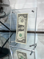 Cadre flottant en acrylique transparent pour billet de banque, fixation murale aimantée puissante, vitrine pour billets de collection avec support pour décoration