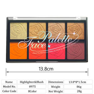 <strong>Wholesale</strong> Romantic Flower 8-Color Blush &amp; Highlighter Palette Long-Lasting Shimmer Face <strong>Makeup</strong> Set Custom Logo for Women - Product Image 5