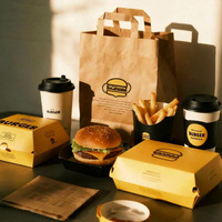Boîte à emporter pour la restauration rapide en papier biodégradable, personnalisable, en matériaux recyclés, pour riz, poulet frit, nuggets et ailes – Vente en gros