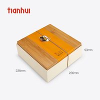Tianhui – boîte cadeau en carton avec couvercle en bambou, emballage boîte à thé pour biscuits artisanaux