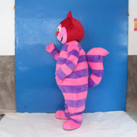 Efun-Costume professionnel de mascotte de chat rose gros et drôle personnalisé, 1 pièce, costume de fête à thème du pays des merveilles à vendre, quantité minimale de commande