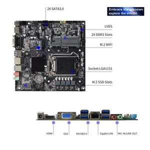 LGA1151 لوحة رئيسية صغيرة صناعية تدعم إنتل كور الجيل السادس-التاسع من كبس <span class=keywords><strong>DDR3</strong></span> رام NVMe & NGFF M.2 SATA3.0 H110 اللوحة الأم - Product Image 5