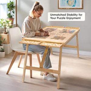 Có thể gập lại chân gỗ tự làm ghép hình câu đố bảng và bảng câu đố với 4 ngăn kéo - Product Image 2