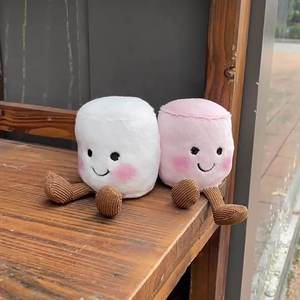 Cute Marshmallow Plush Toy Keychain <b>Cartoon</b> Soft Stuffed Doll Pendant Key <b>Ring</b> Backpack Decoration Pendant - Product Image 5
