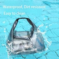 Sac de maquillage ouvert imperméable avec fermeture à pression, grande pochette de rangement cosmétique portable, poignée souple, idéal pour les voyages, la douche, la salle de sport, la plage