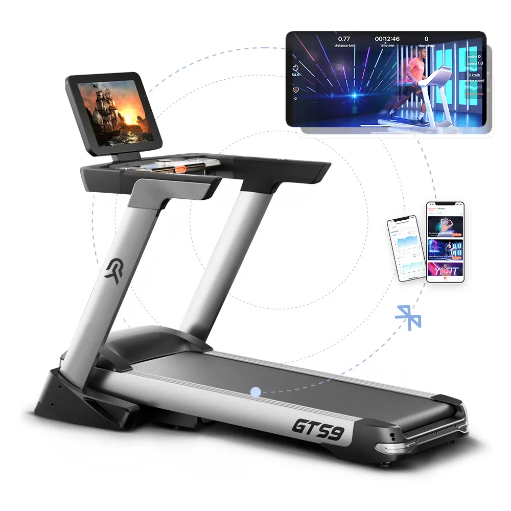 YPOO with free yifit app 15% incline treadmill with touch screen treadmill fitness running machine new treadmill