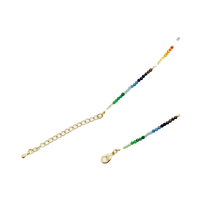 DSCJ personnalisé bohême coloré Zircon perles collier géométrique verre perle arc-en-ciel CZ trèfle pendentif collier pour les femmes