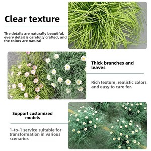 Plantes vertes artificielles en gros : Herbe de laurier simulée, Herbe d'oignon, Buissons, Roseaux, Plantes en pot 35-75cm pour aménagement paysager intérieur et maison - Product Image 2