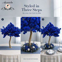 Centre de table ANNIELU en forme d'arbre de cerisier bleu royal, 150 cm, tronc en fibre de verre, pour mariage, fête, décoration d'événements en intérieur