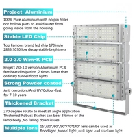 Projecteur LED tunnel avec garantie 7 ans, certifié ETL SAA CE, IP66, 50W 100W 200W 300W, 100-277V 347V, 130lm/W 170lm/W, module rotatif.