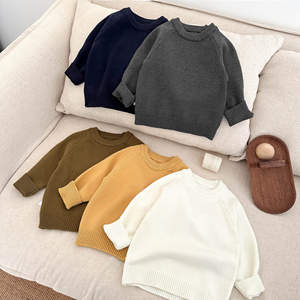 <span class=keywords><strong>Pull</strong></span> pour bébé garçon, version coréenne, nouveau printemps, élégant, couleur unie, tricot en fibre acrylique, manches longues, col rond, automne - Product Image 2