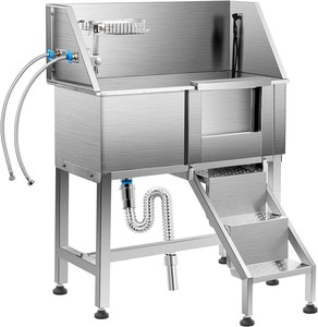 Estación de lavado de ducha para el cuidado de perros y gatos, bañera de acero inoxidable para mascotas, bañera con <span class=keywords><strong>escaleras</strong></span> para mascotas - Product Image 5