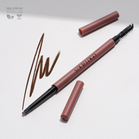 Crayon à sourcils triangulaire double embout waterproof, sans logo, composant vierge, vente en gros OEM