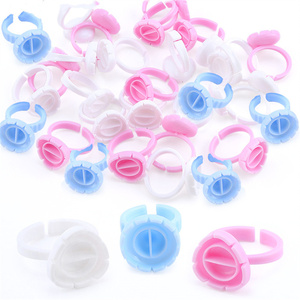 ถาดพลาสติกใส่กาวติดขนตาแบบใช้แล้วทิ้ง สีชมพู 100 ชิ้น สำหรับต่อขนตา - Product Image 1