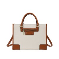 Tas Kanvas Wanita Baru Set Tiga Buah Kapasitas Besar Tas Tangan Wanita Terlaris Model Retro Selempang