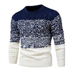 <b>Men's</b> Burgundy Beige Geometric Knitted Pullover <b>Sweater</b> Full Sleeve Winter <b>Wool</b> Acrylic Thick Regular Fit 2027 - Product Image 6