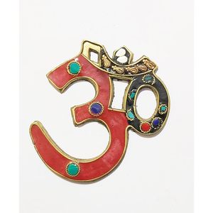 งานฝีมือ parijat ทองเหลือง OM Symbol ติดผนังศิลปะการทำสมาธิศักดิ์สิทธิ์ห้องโยคะตกแต่งผนังทองเหลือง (Brass-Om-0102) - Product Image 2
