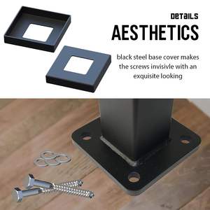 Palo per Ringhiera a Cavo 36x2x2 Pollici, Montaggio Superiore Fisso Pre-Forato, Palo Angolare in Acciaio per Ringhiera in Legno o Cemento - Product Image 4