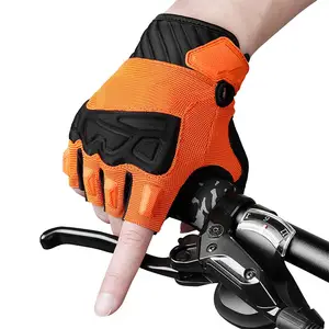 Sarung tangan sepeda pria dan wanita, sarung tangan perlindungan berkendara sepeda tahan air antiselip setengah jari