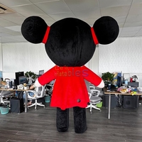 Costume de mascotte gonflable de poupée chinoise porte-bonheur de 2 m, costume de mascotte en fourrure de fille chinoise gonflable pour célébrer le Nouvel An chinois