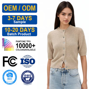 Cardigan en tricot personnalisé pour femme, en laine douce et confortable, classique, tendance, polyvalent, à bouton unique, élégant, faible quantité minimale de commande - Product Image 2