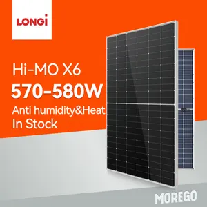 नया लॉन्गी सोलर हाई-एमओ X6 डबल ग्लास एंटी आर्द्रता और गर्मी पीवी मॉड्यूल 575W 580W 570W HPBC बाइफेशियल सोलर पैनल