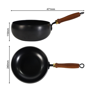 <span class=keywords><strong>Wok</strong></span> en <span class=keywords><strong>acier</strong></span> au <span class=keywords><strong>carbone</strong></span> en gros, forme ventrue, nitrué, antiadhésif, martelé, pour la restauration et la cuisine domestique - Product Image 2