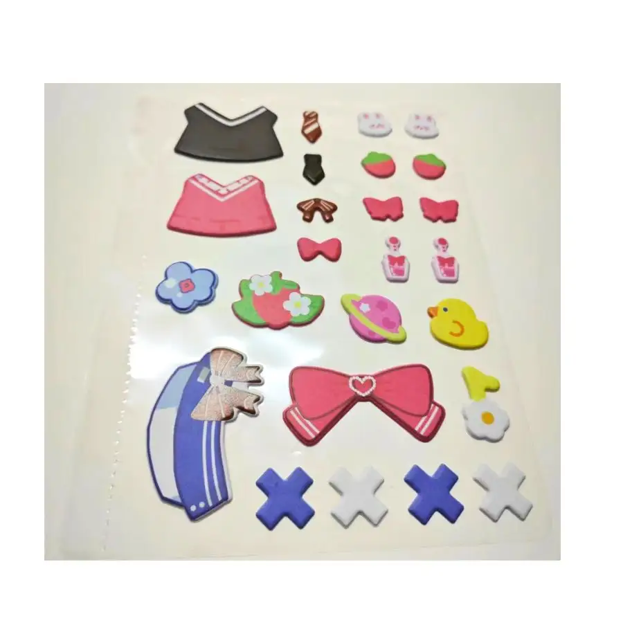 Custom Printing Label Children Toy Kindergarten 3D Soft Touch Food Candy Hair Accessories Animal 3D Stickers