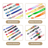 Bracelet en tissu personnalisé en polyester tissé avec impression par sublimation, à usage unique, pour événements et festivals, vente en gros