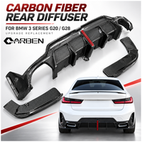 Kit carrosserie en fibre de carbone de haute qualité pour BMW Série 3 320/330/340i G20/G28, mise à niveau et remplacement du diffuseur arrière OEM avec éclairage LED