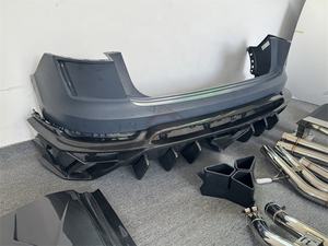 Jupe latérale de pare-chocs avant en Fiber de carbone de style M pare-chocs arrière aileron arrière capot garde-boue tuyau d'échappement pour Audi Q8 Kit de carrosserie - Product Image 6