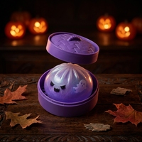 Squishy Steamed Bun Jouet anti-stress en forme de nourriture sur le thème d'Halloween Emballage de boîte de couleur pour jeunes