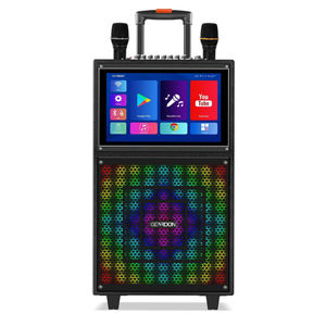 Prêt à expédier, haut-parleur <span class=keywords><strong>de</strong></span> <span class=keywords><strong>scène</strong></span> sur chariot tout-<span class=keywords><strong>en</strong></span>-un pour karaoké, 10 pouces, 3 voies, 180 W, haute puissance, système Android 12, 32 Go - Product Image 1