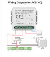 Interruptor Inteligente WiFi con Contacto Seco para Acceso Remoto a la Aplicación Smart Life, Interruptor de Relé Inteligente de CC 12V 24V