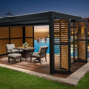 Pergola Bioclimatica Retrattile Motorizzata in Alluminio Airfun 4x4 - Ecologica, Durevole, Autoportante, Impermeabile e Antivento per <span class=keywords><strong>Giardino</strong></span> - Product Image 4