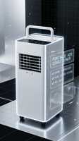 Tragbare Klimaanlage 400W Klein 1PS Kühlung Mit Fernbedienung und 15-Stunden-Timer für Schlafzimmer Täglicher Hausgebrauch Zeitkomfort