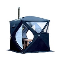 Tente de pêche sur glace isolée pour l'hiver, double couche, épaisse, ouverture rapide automatique, 3-4 personnes, imperméable, en promotion