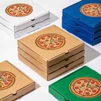 Boîte à pizza en papier écologique, logo personnalisé imprimé, boîte d'emballage pour la livraison de nourriture à emporter, boîte à pizza en carton ondulé pour la pizza