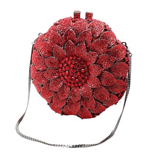 Sac à main en strass fleuri, motif tournesol, sac de soirée circulaire, sac de soirée floral brillant et mignon - Product Image 2