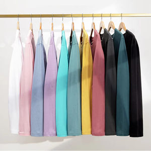 Haute qualité surdimensionné 100% coton sweats à col rond vêtements pour hommes à manches courtes t-shirts lettre peigné séchage rapide respirant - Product Image 2