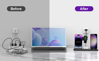 Station de charge pliable sans fil double mode (sans fil et filaire) pour iPhone 17/Air/16/15/14, iWatch et AirPods