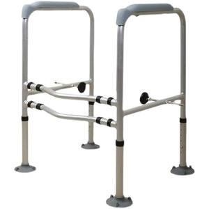 Support de toilette avec hauteur réglable et rails antidérapants pour personnes âgées et handicapées, aide à la sécurité dans la salle de bain - Product Image 3