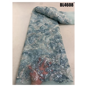 Pizzo netto da ricamo di alta qualità in Australia con ricchi di perline in tessuto di pizzo - Product Image 3